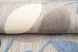Buitenkleed Patio Grijs Blauw Bladeren