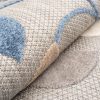 Vloerkleed Buitenkleed Patio Grijs Blauw Bladeren