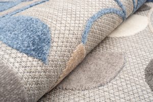 Vloerkleed Buitenkleed Patio Grijs Blauw Bladeren