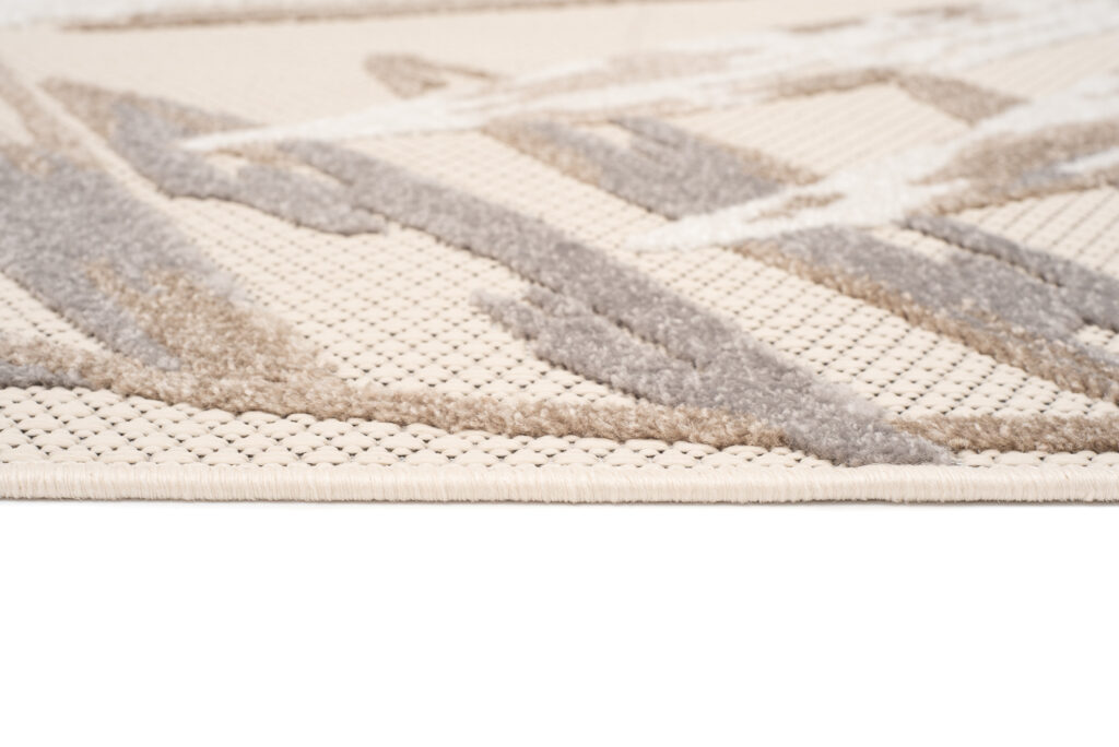 Buitenkleed Patio Creme Grijs Bladeren