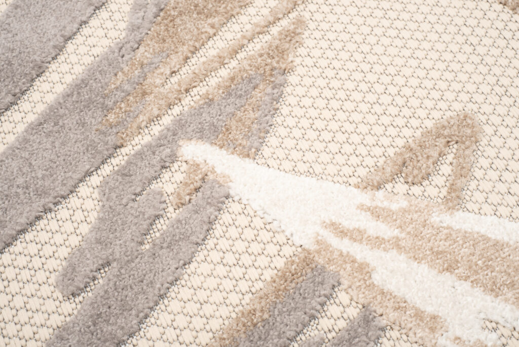 Buitenkleed Patio Creme Grijs Bladeren