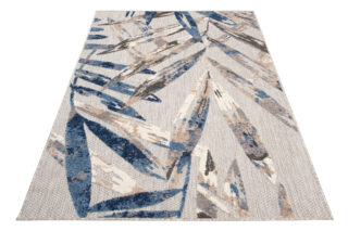 Buitenkleed Patio Grijs Blauw Bladeren