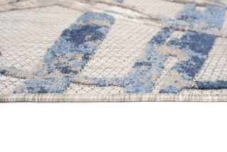 Buitenkleed Patio Grijs Blauw Bladeren