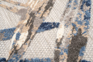 Buitenkleed Patio Grijs Blauw Bladeren