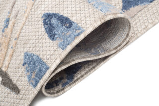 Buitenkleed Patio Grijs Blauw Bladeren