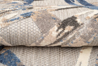 Buitenkleed Patio Grijs Blauw Bladeren