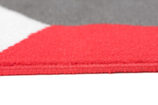Vloerkleed Maya Grijs Rood Kubussen