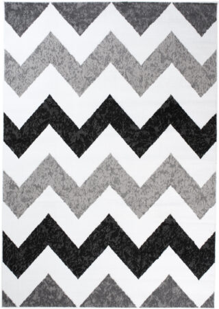 Vloerkleed Maya Grijs Zwart Geometrisch Zigzag