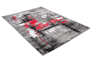 Vloerkleed Maya Grijs Rood Gewreven