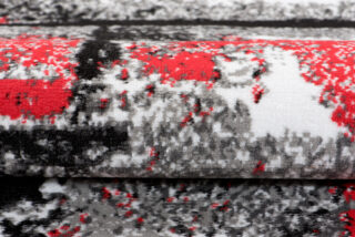 Vloerkleed Maya Grijs Rood Gewreven