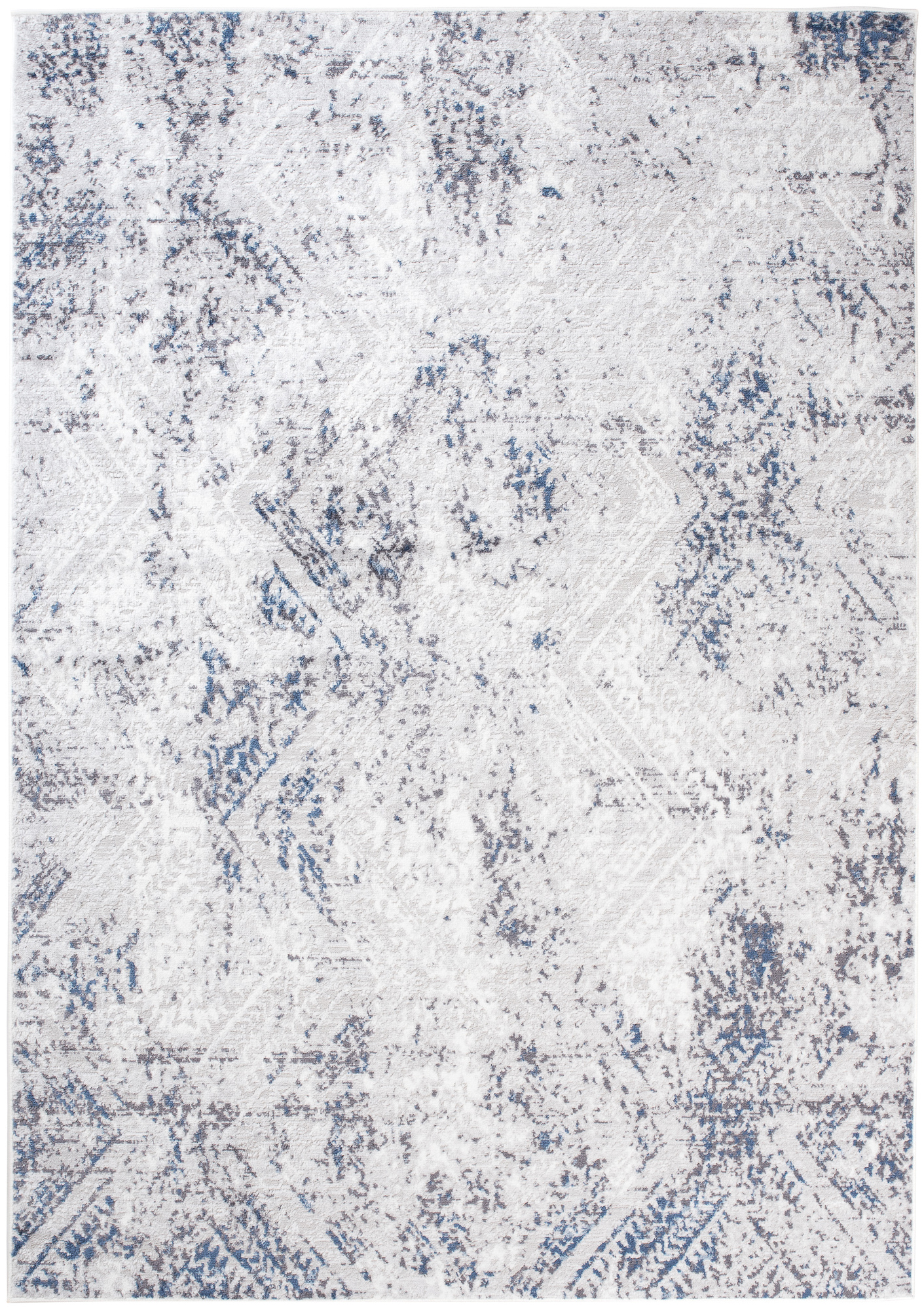 Vloerkleed Sky Blauw Creme Vintage Diamanten