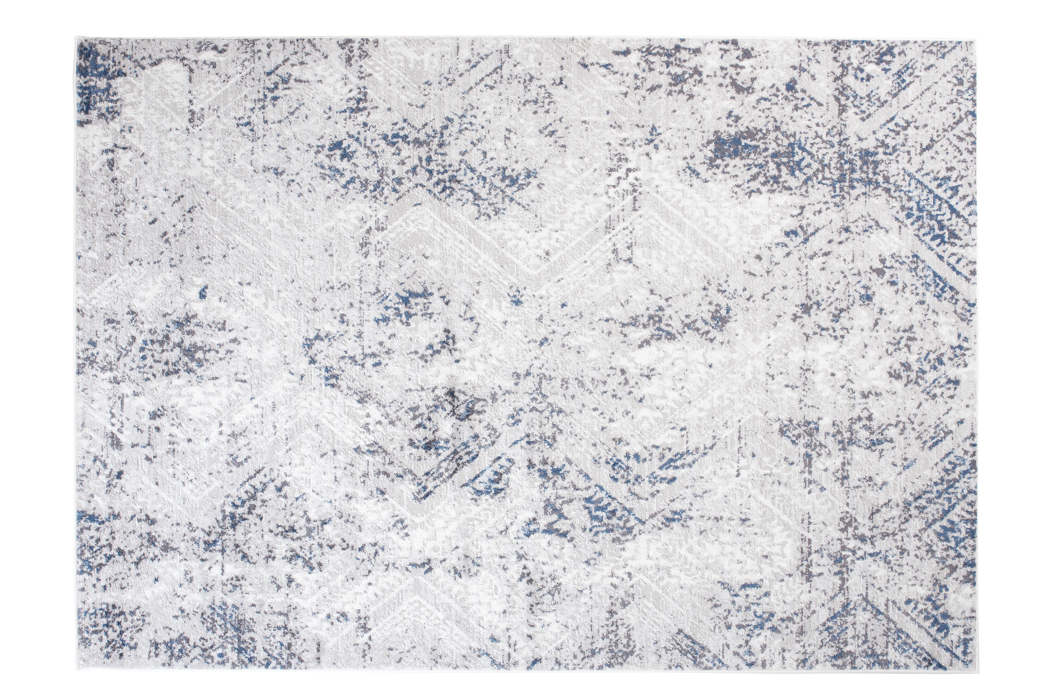 Vloerkleed Sky Blauw Creme Vintage Diamanten