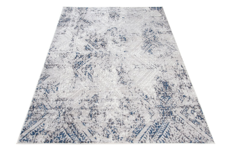 Vloerkleed Sky Blauw Creme Vintage Diamanten