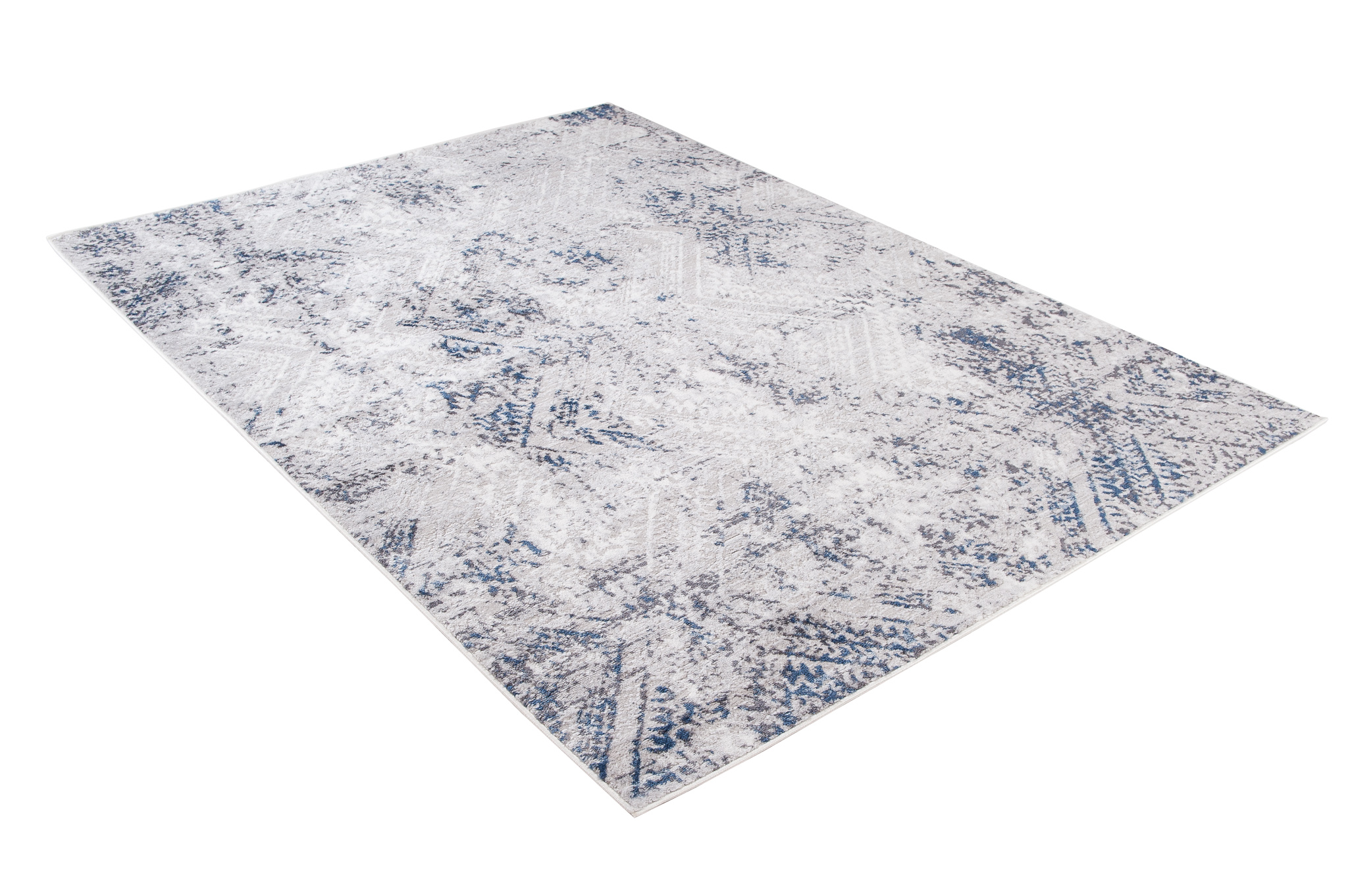 Vloerkleed Sky Blauw Creme Vintage Diamanten