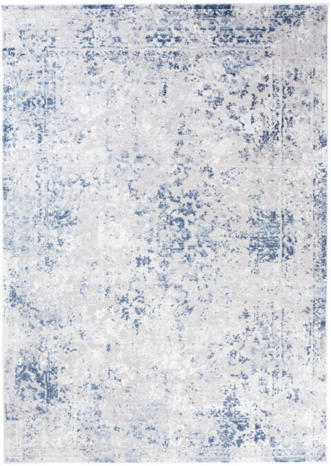 Vloerkleed Sky Blauw Grijs Frame Ornamenten