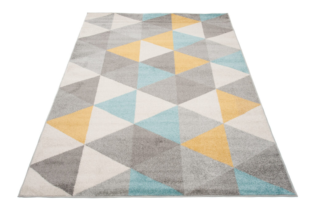 Vloerkleed Lazur Licht Grijs Veelkleurig Geometrisch Driehoeken