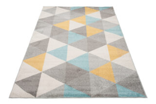 Vloerkleed Lazur Licht Grijs Veelkleurig Geometrisch Driehoeken