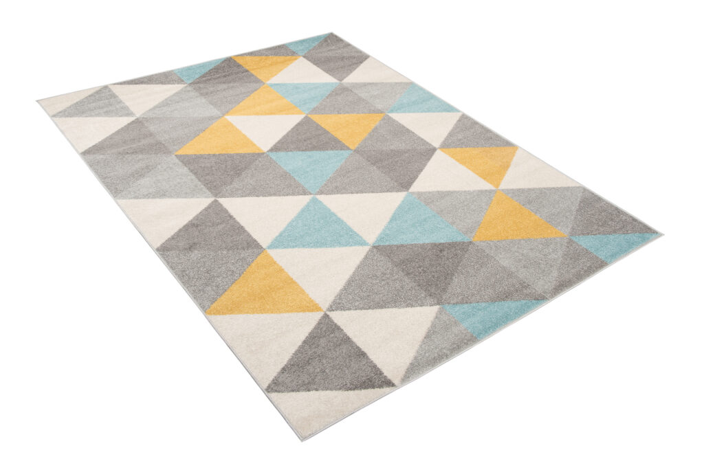 Vloerkleed Lazur Licht Grijs Veelkleurig Geometrisch Driehoeken