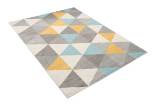 Vloerkleed Lazur Licht Grijs Veelkleurig Geometrisch Driehoeken