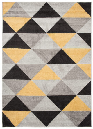 Vloerkleed Lazur Grijs Oranje Geometrisch Driehoeken
