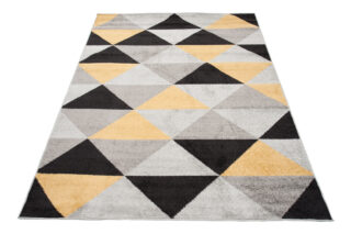 Vloerkleed Lazur Grijs Oranje Geometrisch Driehoeken