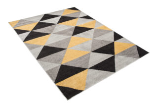 Vloerkleed Lazur Grijs Oranje Geometrisch Driehoeken