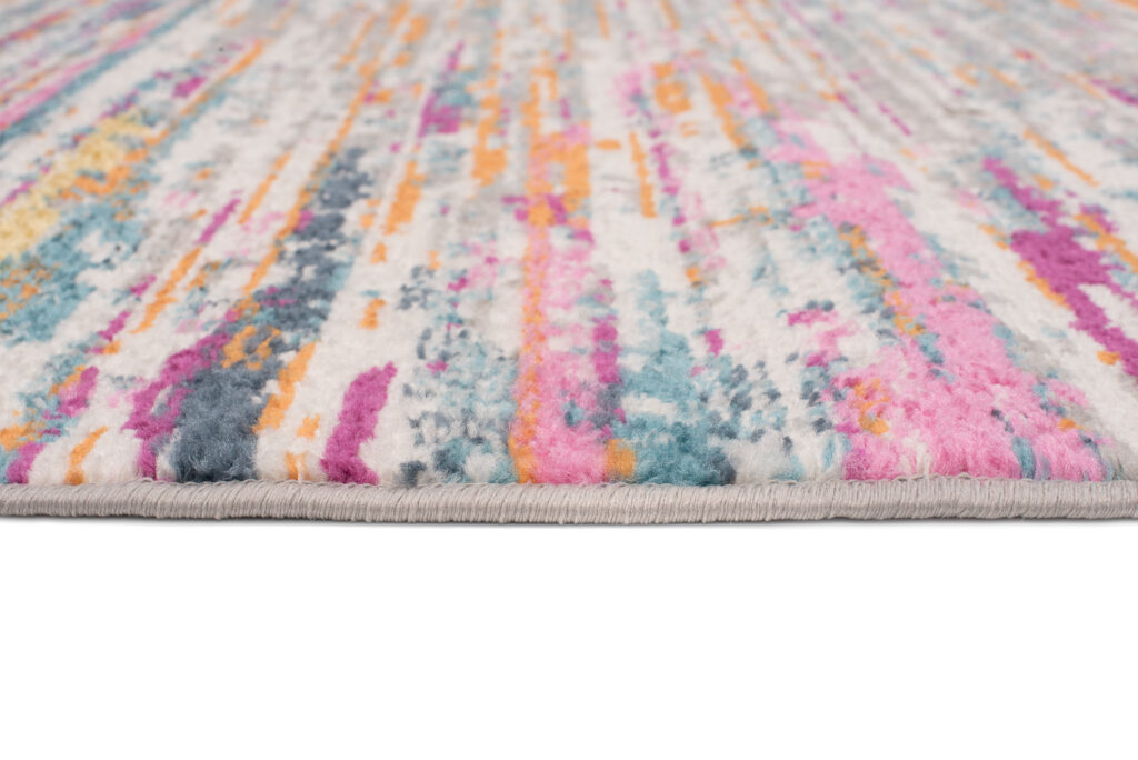 Vloerkleed Lazur Roze Veelkleurig Abstract Lijnen