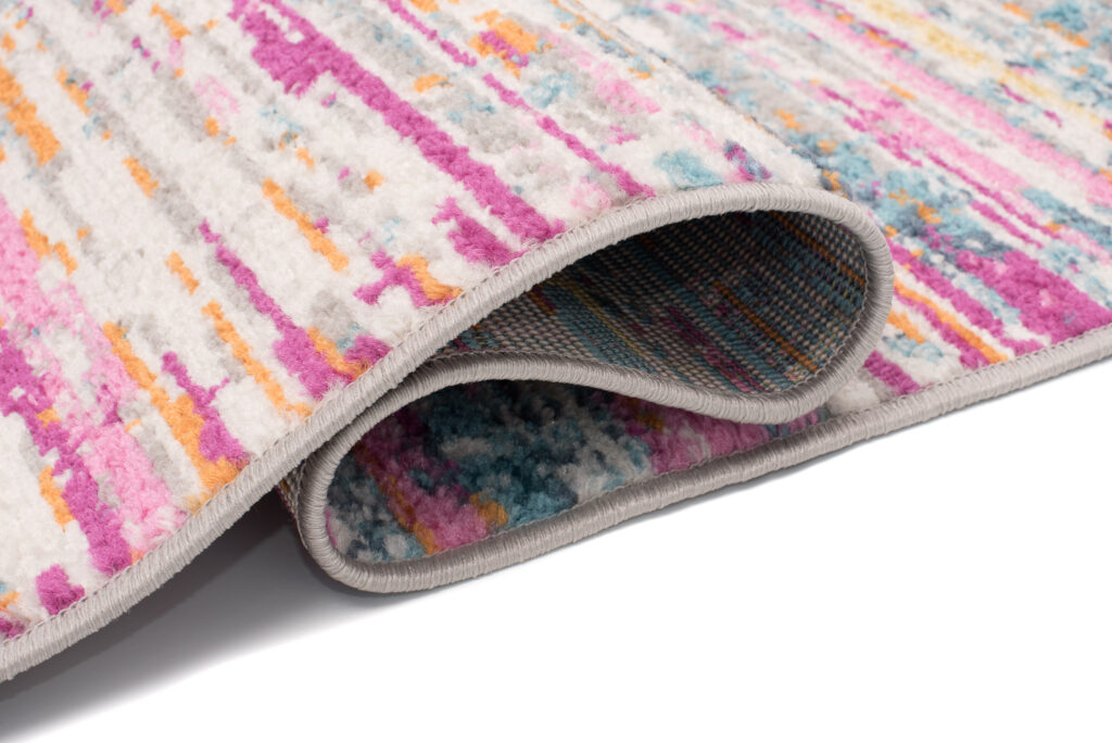 Vloerkleed Lazur Roze Veelkleurig Abstract Lijnen