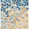 Vloerkleed Lazur Grijs Veelkleurig Geometrisch Kleine Driehoeken