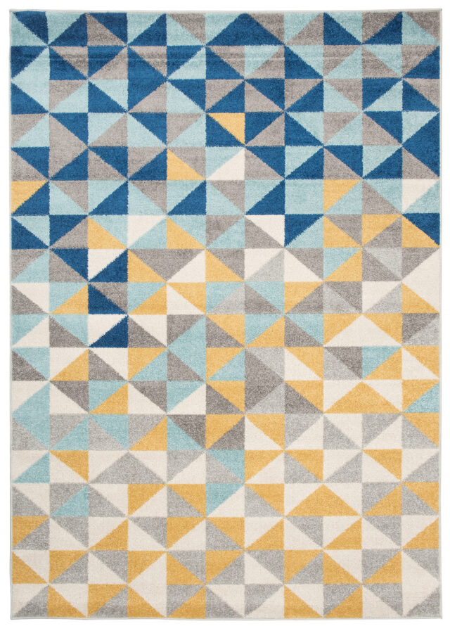 Vloerkleed Lazur Grijs Veelkleurig Geometrisch Kleine Driehoeken