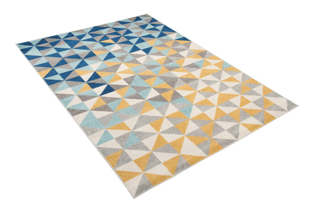 Vloerkleed Lazur Grijs Veelkleurig Geometrisch Kleine Driehoeken