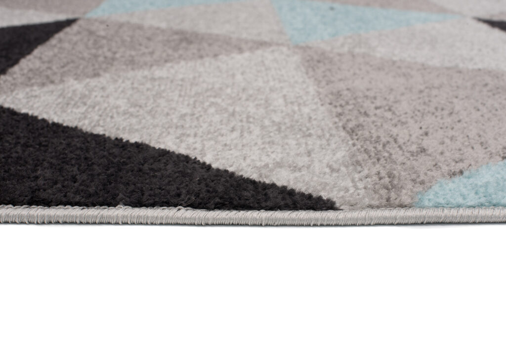 Vloerkleed Lazur Grijs Turquoise Geometrisch Driehoeken