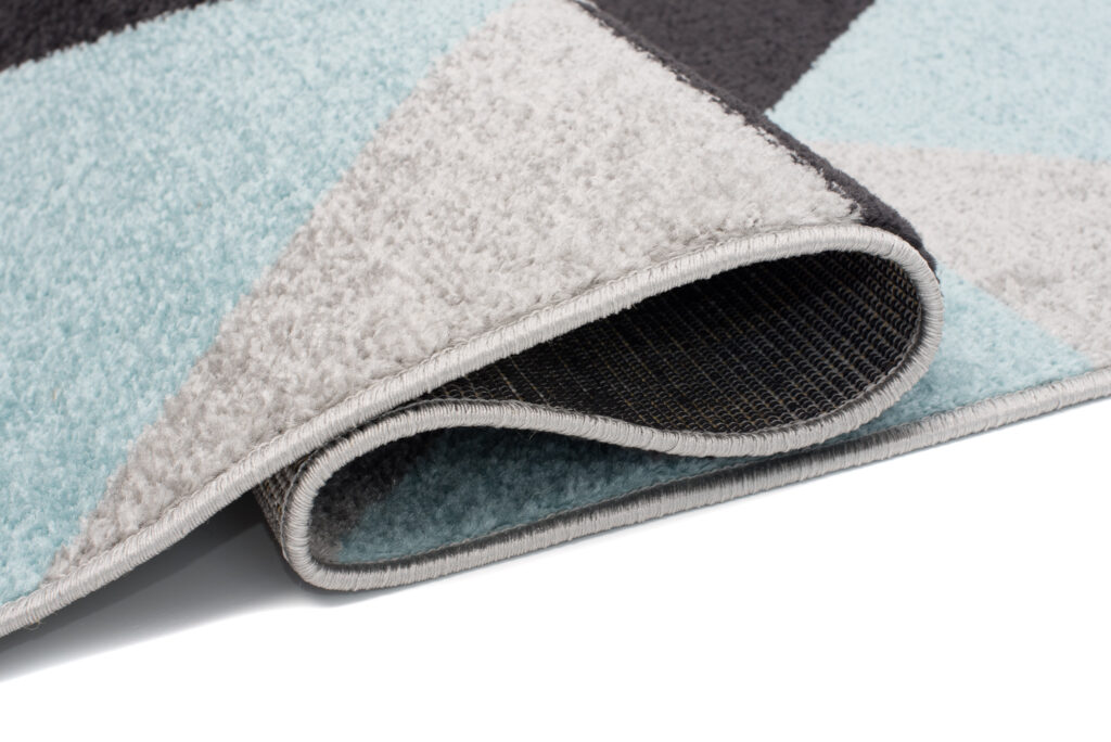 Vloerkleed Lazur Grijs Turquoise Geometrisch Driehoeken