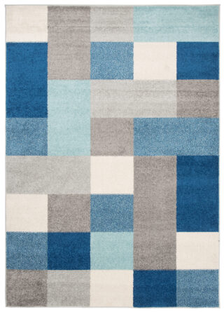 Vloerkleed Lazur Grijs Blauw Geometrisch Vierkanten