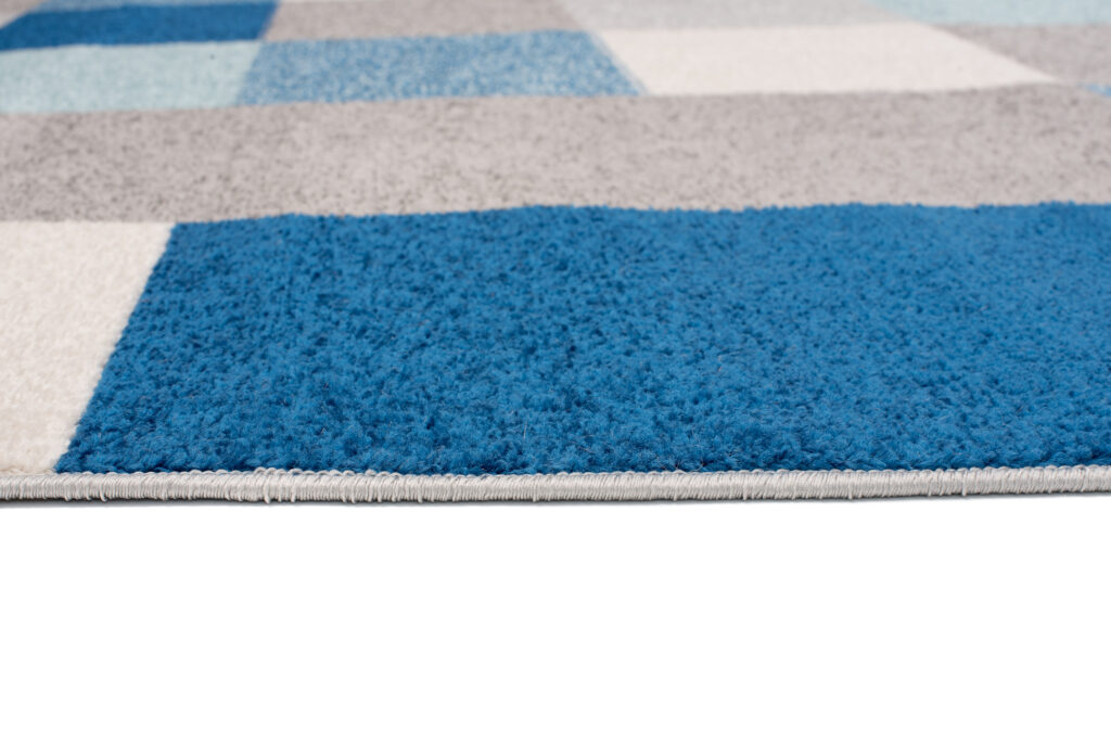 Vloerkleed Lazur Grijs Blauw Geometrisch Vierkanten