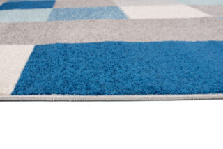 Vloerkleed Lazur Grijs Blauw Geometrisch Vierkanten
