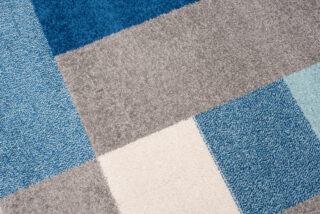 Vloerkleed Lazur Grijs Blauw Geometrisch Vierkanten