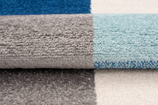 Vloerkleed Lazur Grijs Blauw Geometrisch Vierkanten