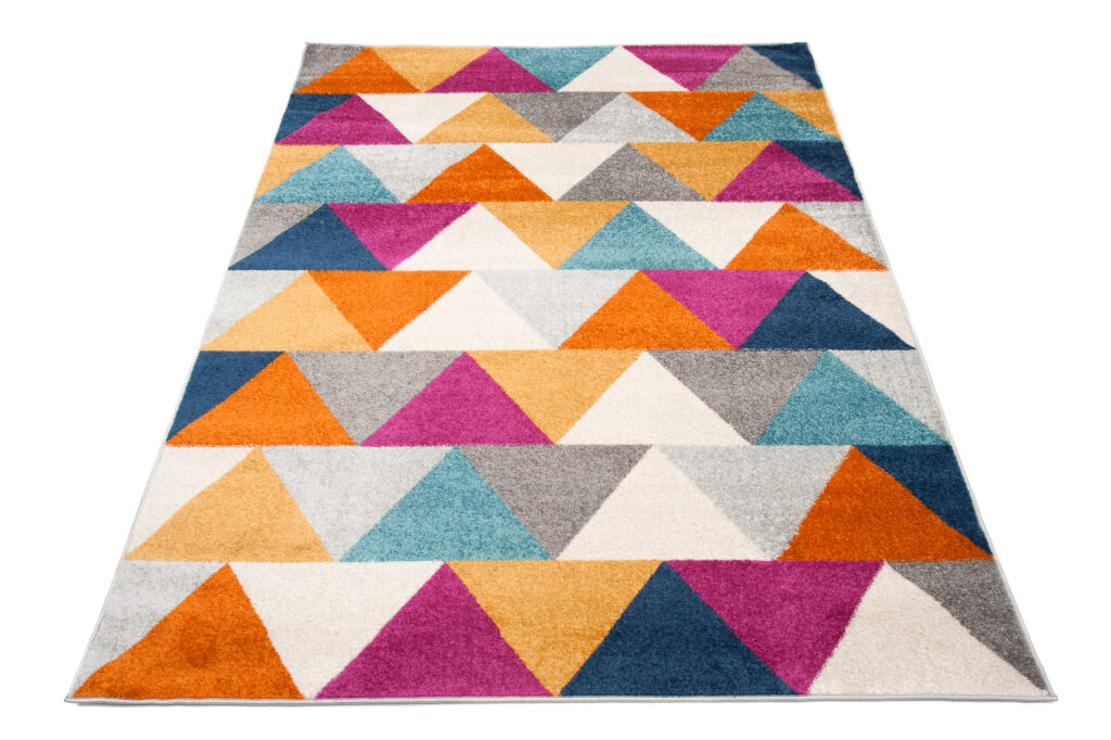 Vloerkleed Lazur Oranje Veelkleurig Geometrisch Driehoeken