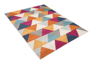 Vloerkleed Lazur Oranje Veelkleurig Geometrisch Driehoeken