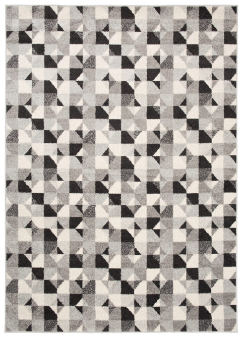 Vloerkleed Lazur Grijs Geometrisch Vierkanten Cirkels