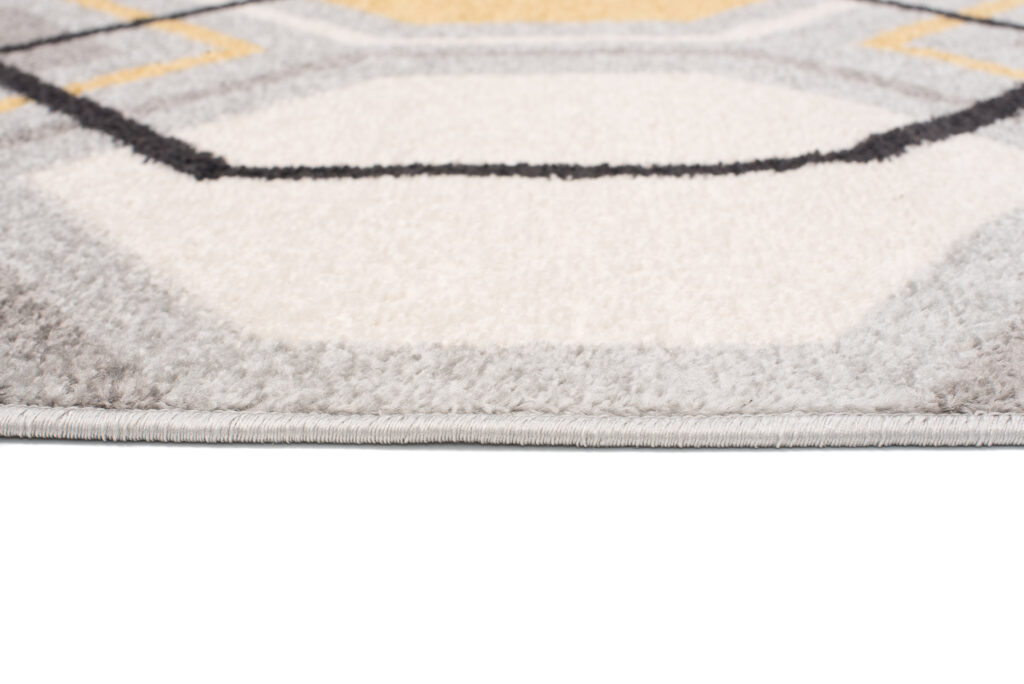 Vloerkleed Lazur Grijs Geel Creme Geometrisch Kubus