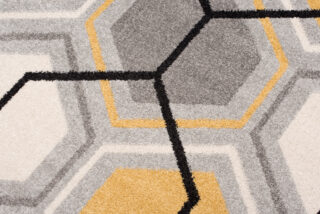 Vloerkleed Lazur Grijs Geel Creme Geometrisch Kubus