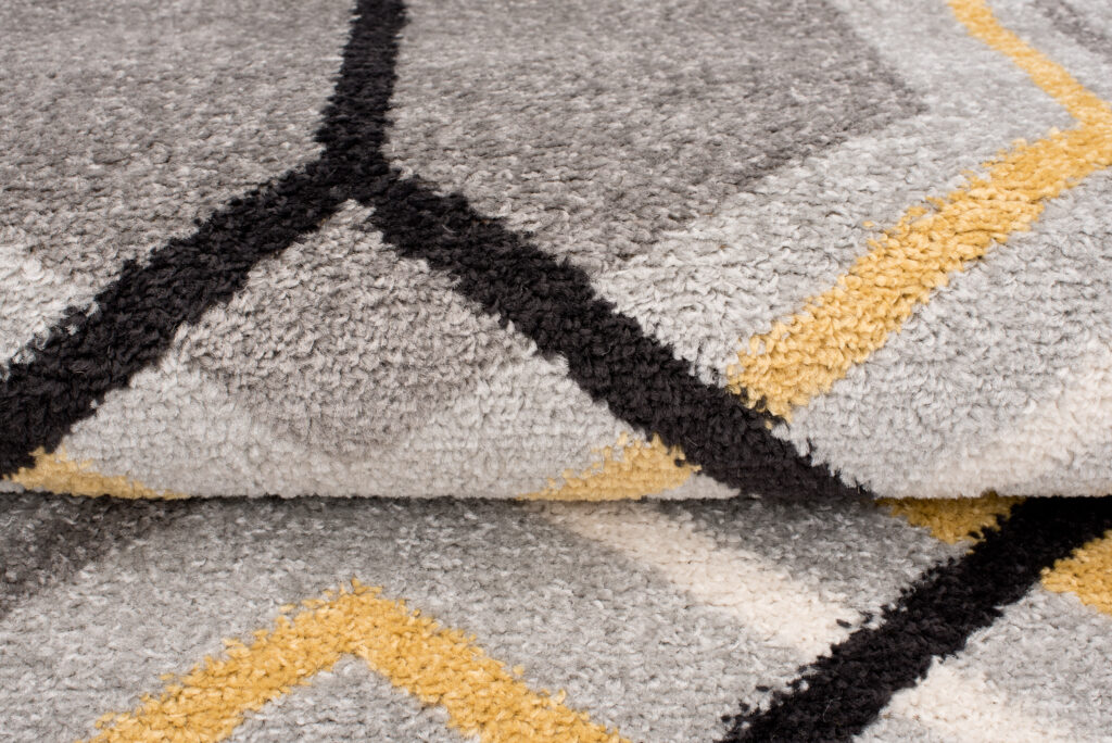 Vloerkleed Lazur Grijs Geel Creme Geometrisch Kubus