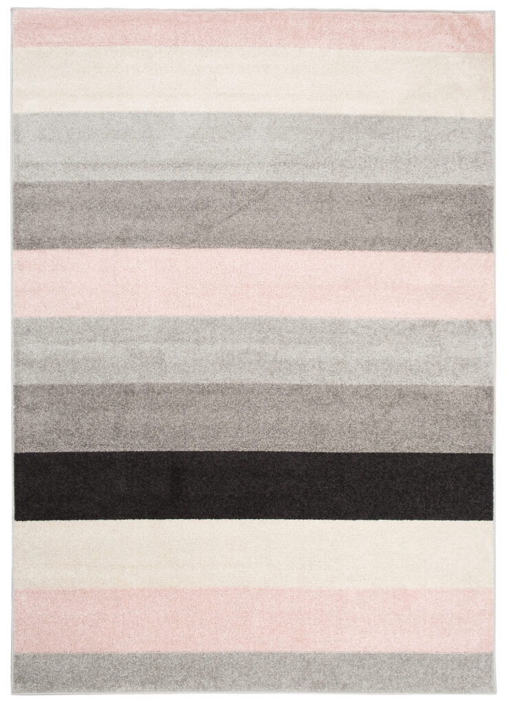 Vloerkleed Lazur Licht Grijs Roze Geometrisch Lijnen