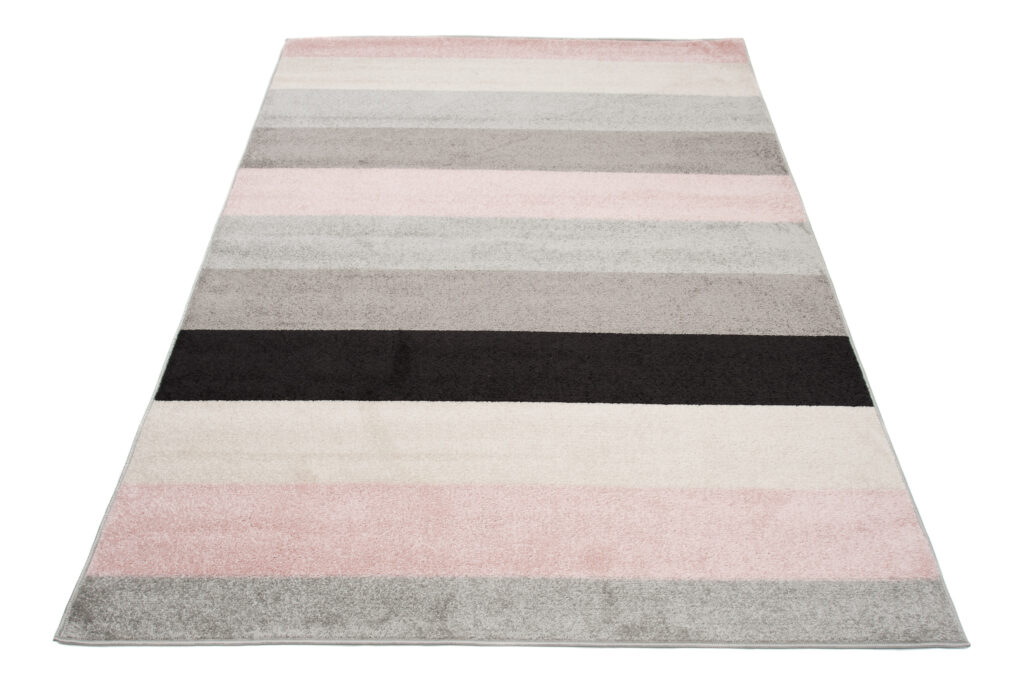 Vloerkleed Lazur Licht Grijs Roze Geometrisch Lijnen