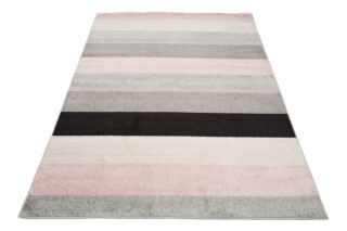 Vloerkleed Lazur Licht Grijs Roze Geometrisch Lijnen