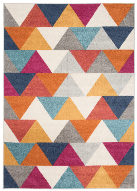 Vloerkleed Lazur Roze Veelkleurig Geometrisch Driehoeken