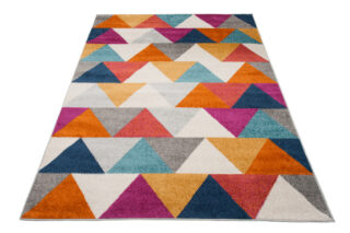 Vloerkleed Lazur Roze Veelkleurig Geometrisch Driehoeken