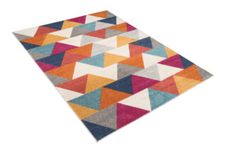 Vloerkleed Lazur Roze Veelkleurig Geometrisch Driehoeken